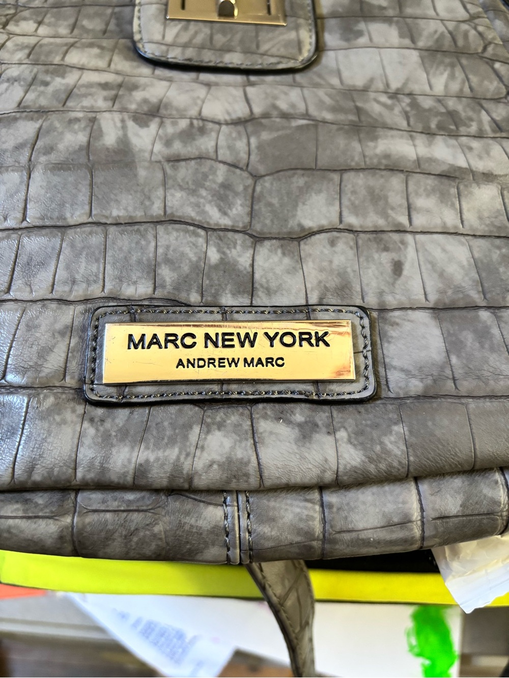 Croc-Embossed Crossbody Bag in Gray - Picture 3 of 5